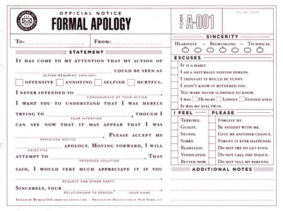 Apology Notice